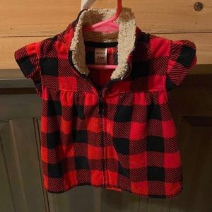Carters 24M Girls Plaid Zipper Vest